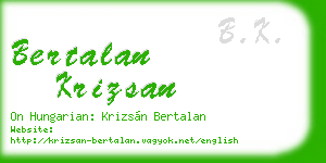 bertalan krizsan business card